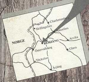 Karta över bygden kring Remjäng, från boken "Remjäng - byns historia under 300 år"